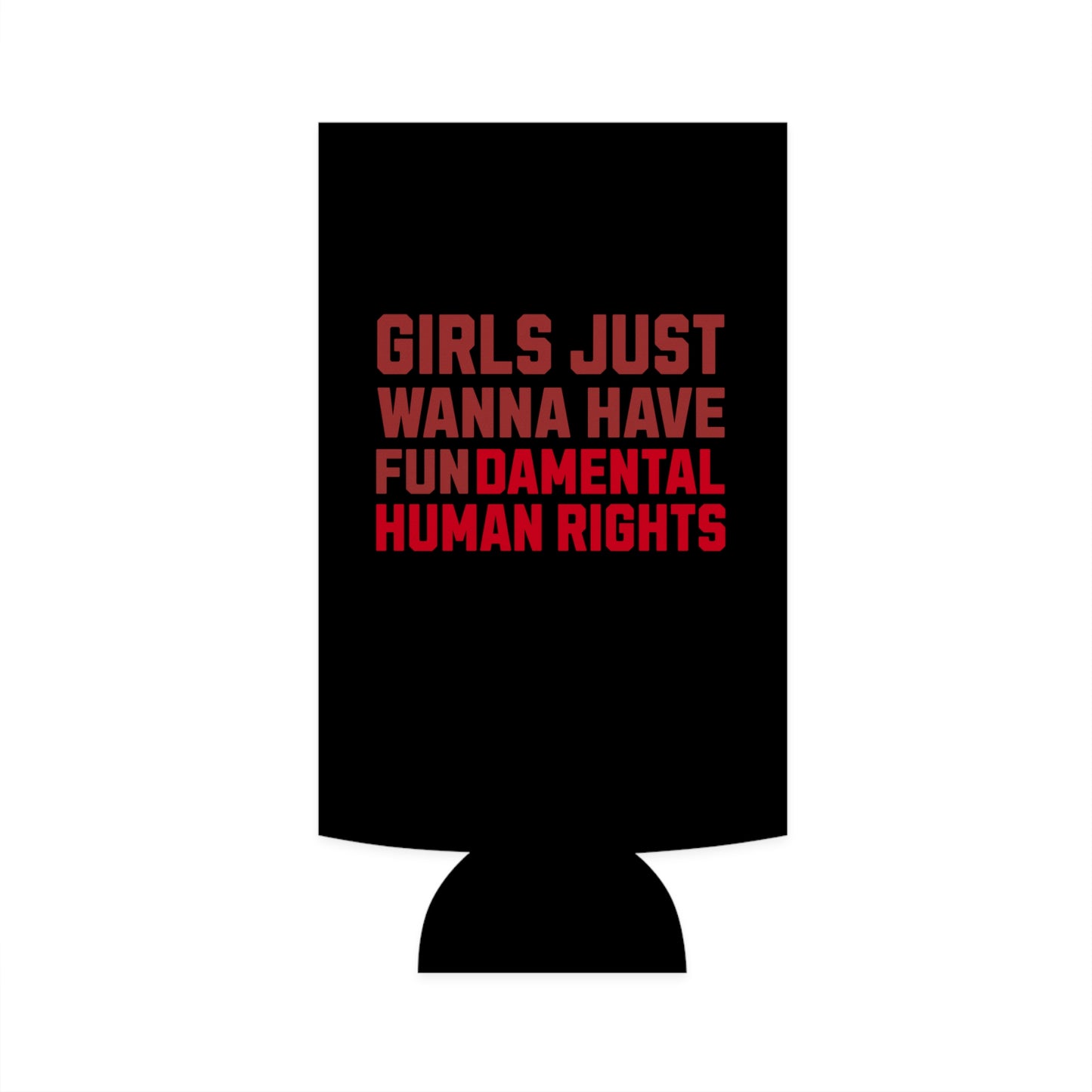 Girls Just Wanna Have Fundamental Human Rights - Slim Can Koozie