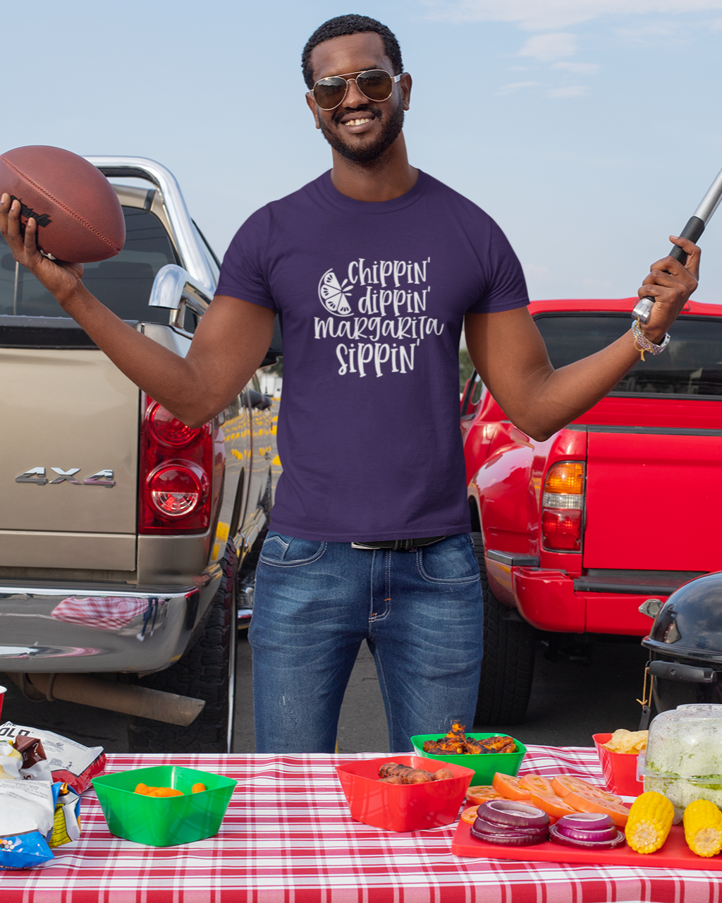 Chippin', Dippin' and Margarita Sippin' - Men's T-shirt