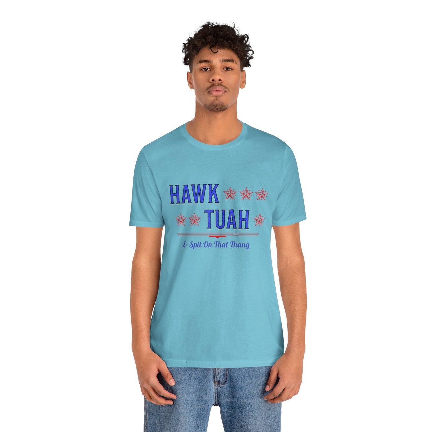 Hawk Tuah & Spit On That Thang (Blue & Red) - Unisex T-Shirt