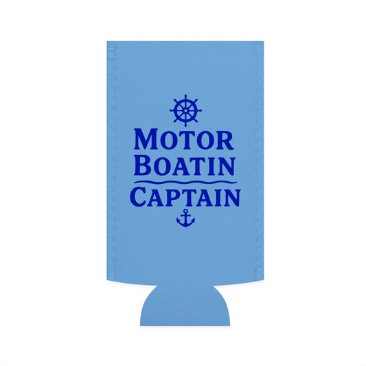 Motor Boatin Captain - Slim Can Koozie
