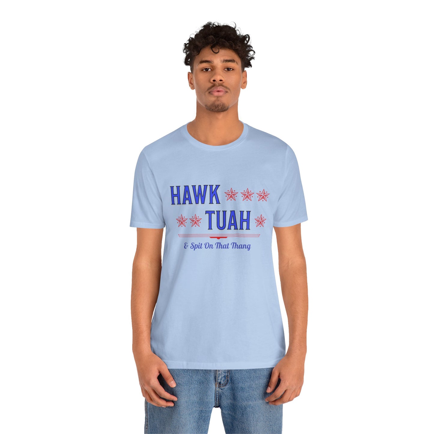 Hawk Tuah & Spit On That Thang (Blue & Red) - Unisex T-Shirt