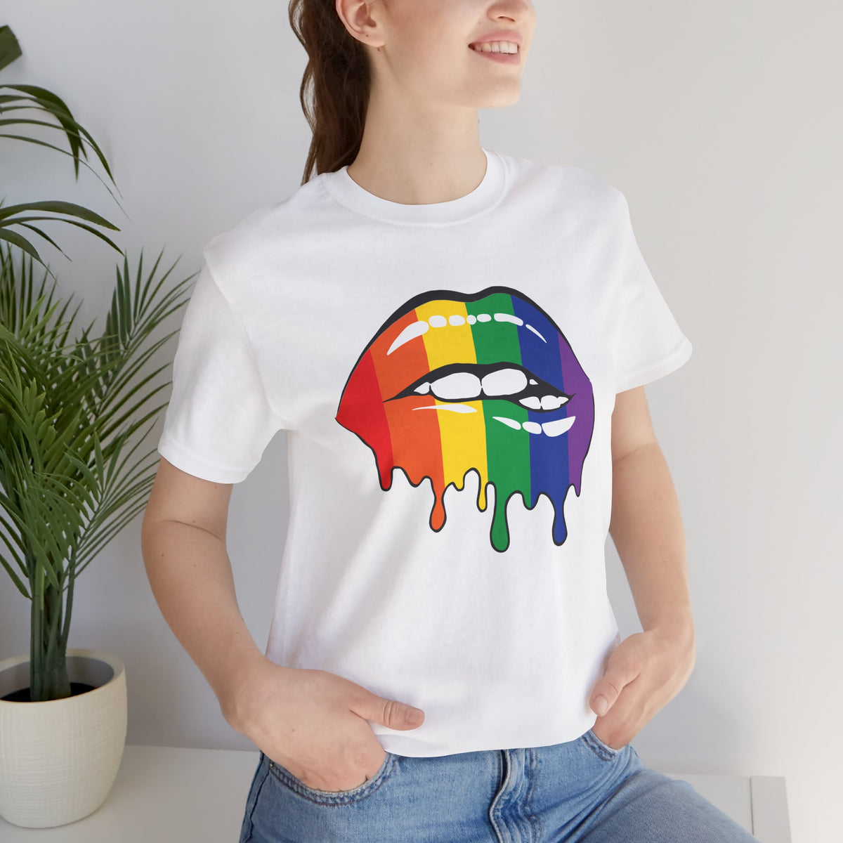 Biting Lips Rainbow Pride - Unisex T-Shirt