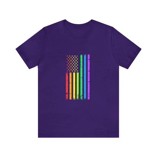Rainbow American Flag - Unisex T-Shirt
