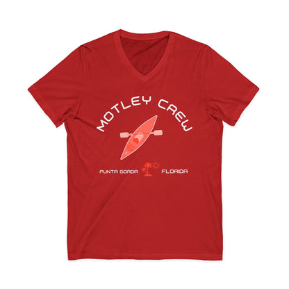 Motley Crew, Linda J - Unisex Jersey V-Neck T-Shirt