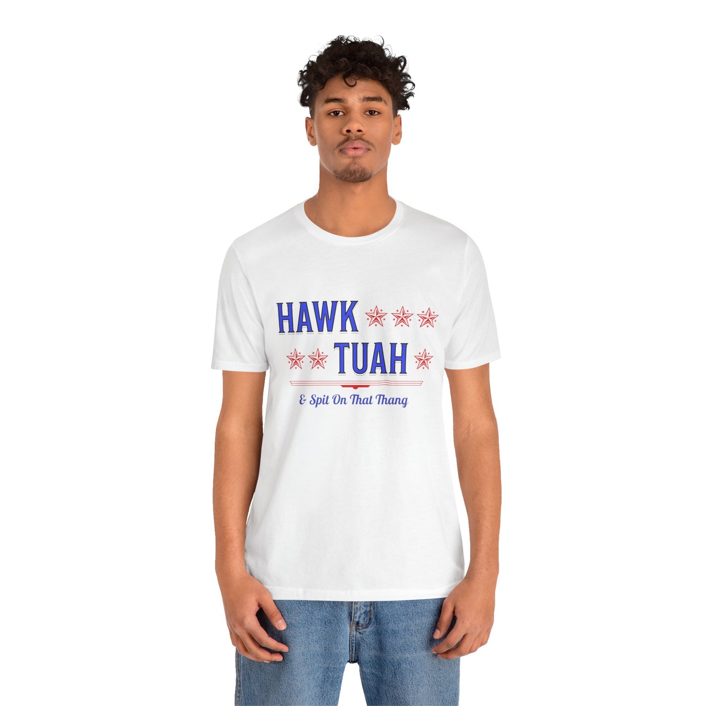 Hawk Tuah & Spit On That Thang (Blue & Red) - Unisex T-Shirt