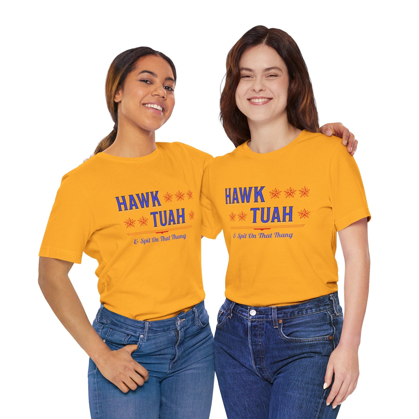 Hawk Tuah & Spit On That Thang (Blue & Red) - Unisex T-Shirt