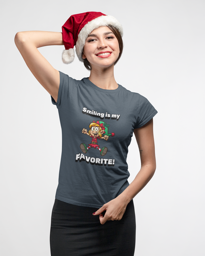 Smiling is my Favorite Elf - Women's T-shirt