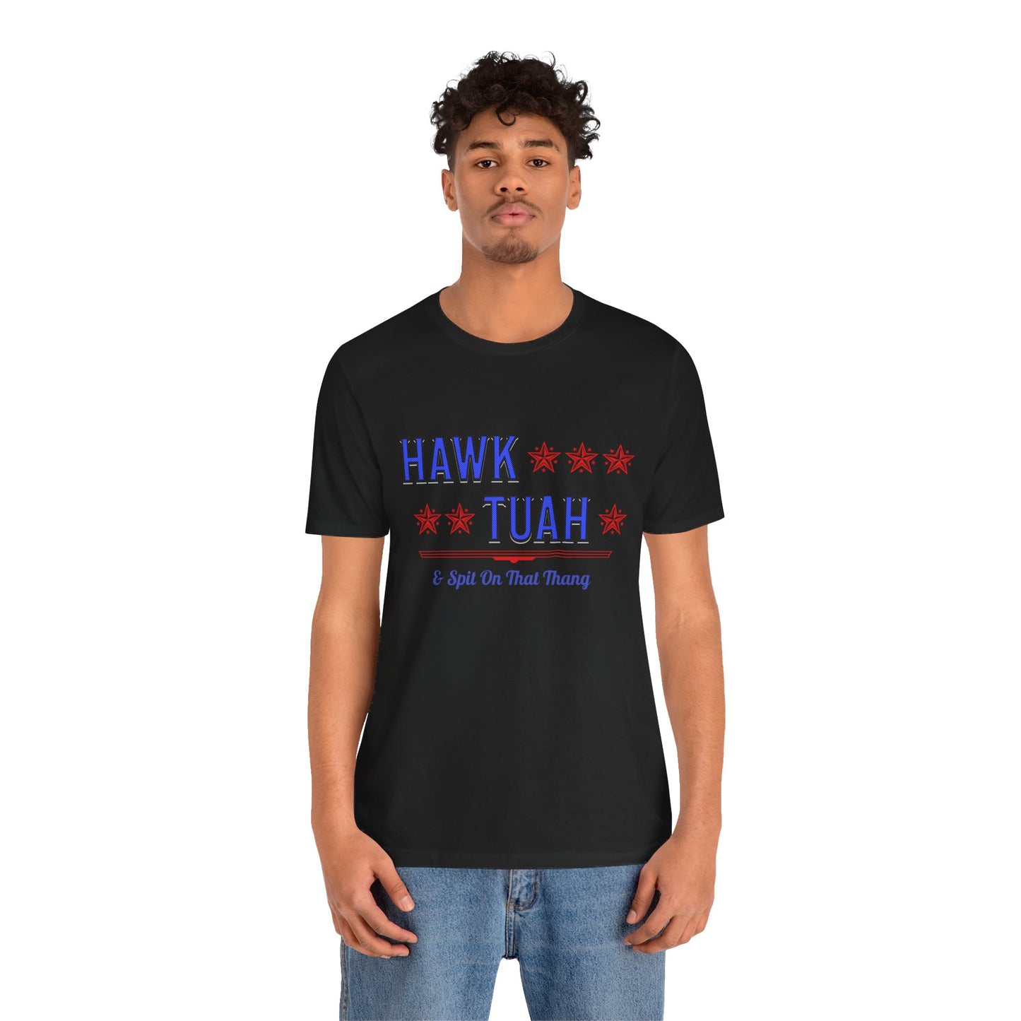 Hawk Tuah & Spit On That Thang (Blue & Red) - Unisex T-Shirt