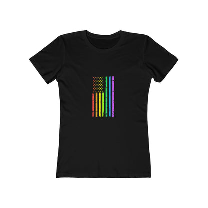 Rainbow American Flag - Women's T-shirt