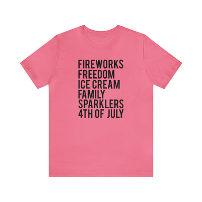 Fireworks Freedom Ice Cream Family Sparklers 4th of July - Unisex T-Shirt