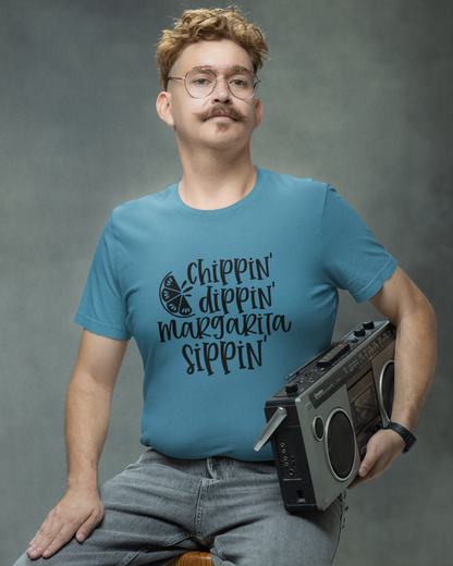 Chippin', Dippin' and Margarita Sippin' - Men's T-shirt