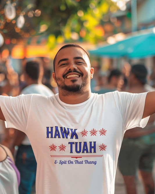 Hawk Tuah & Spit On That Thang (Blue & Red) - Unisex T-Shirt