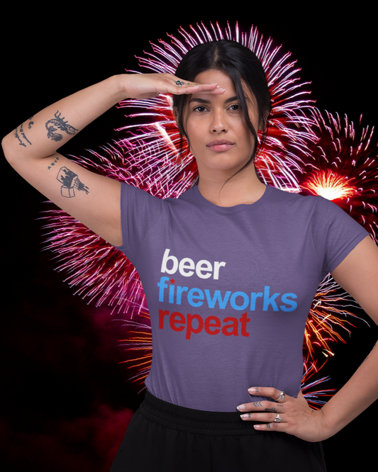 Beer Fireworks Repeat - Women's T-shirt
