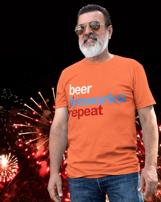 Beer Fireworks Repeat - Unisex T-Shirt