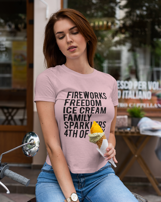 Fireworks Freedom Ice Cream Family Sparklers 4th of July - Women's T-shirt