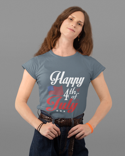 Happy 4th of July Flag - Women's T-shirt