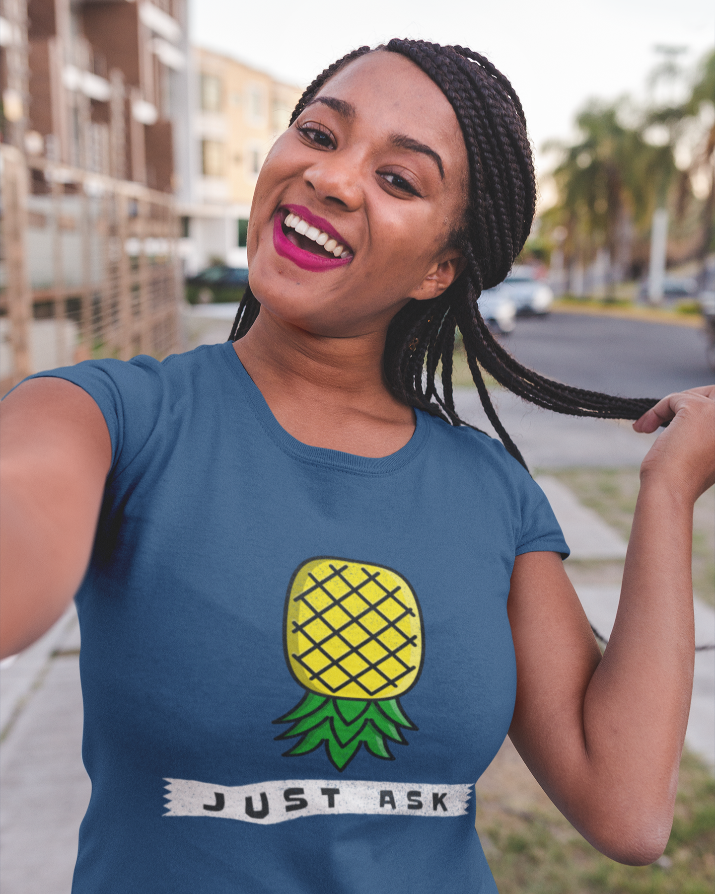 Just Ask with Upside Down Pineapple - Women's T-shirt