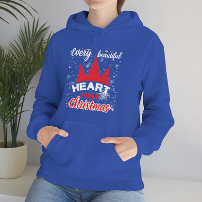 Every Beautiful Heart Feels Christmas - Unisex Hooded Sweatshirt