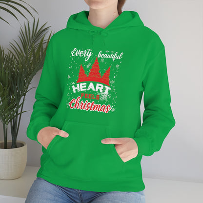 Every Beautiful Heart Feels Christmas - Unisex Hooded Sweatshirt